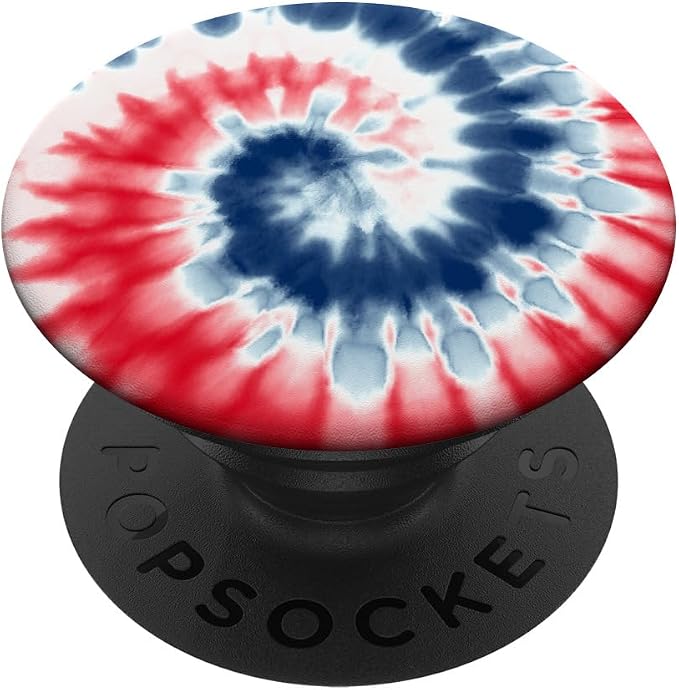American Flag Tie Dye Swirl Red White Blue Patriotic Hippie PopSockets Adhesive PopGrip
