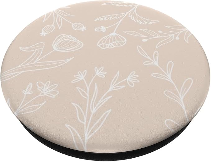 Vanilla/Cream/Beige Boho Leaves Leaf Flowers Flower PopSockets Adhesive PopGrip