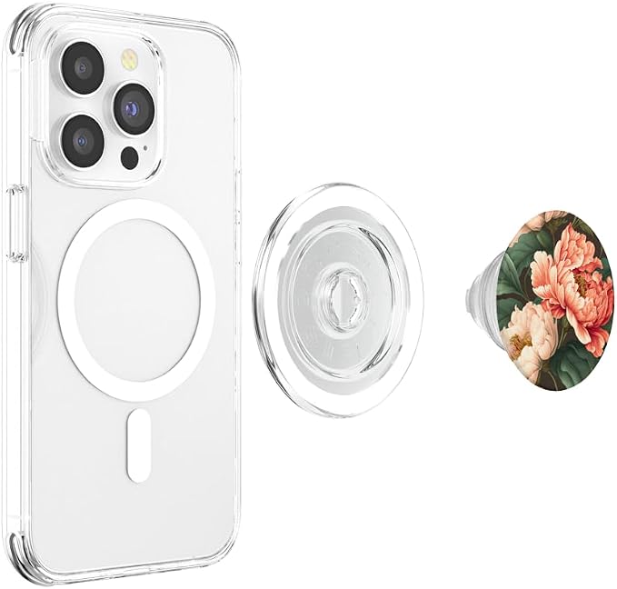 Vintage Peony Inspired Flower Plant Lover Funny gardening PopSockets Adhesive PopGrip