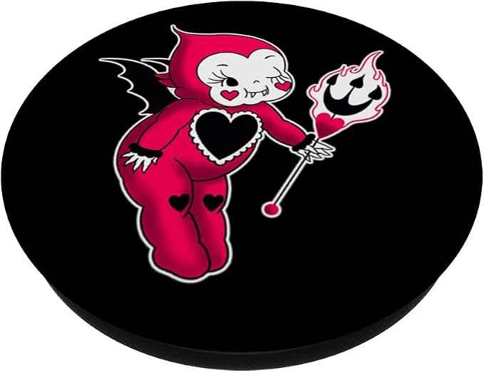Kewpie Baby Devil Pitchfork Spooky Traditional Tattoo Flash PopSockets PopGrip for MagSafe
