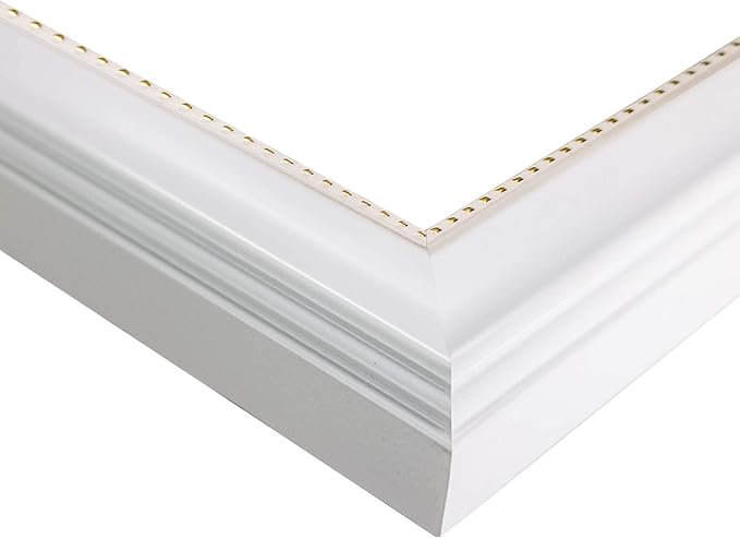 GraduationMall 4x6 Picture Frames, Real Glass, Display Photos for Wall or Tabletop, White with Gold Beads, 2-Pack
