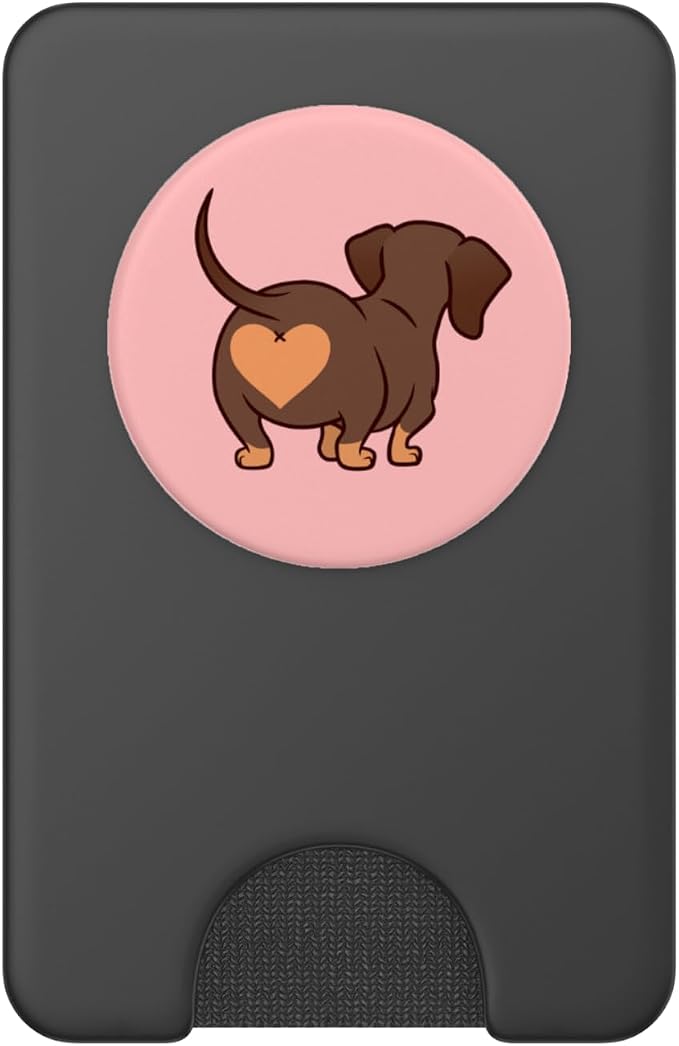 Dachshund Butt Heart Weiner Dog Mom Gift Pink for Girls PopSockets Adhesive PopGrip