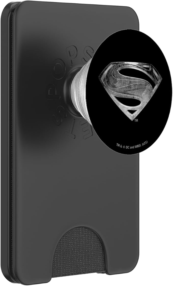 Zack Snyder's Justice League Superman Symbol Black Suit PopSockets Adhesive PopGrip