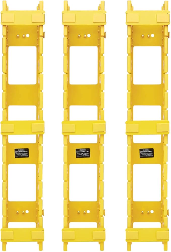 Tripp Lite Vertical Server Rack Enclosure Cable Manager, High-Capacity Double Finger Duct, High-Visibility Yellow Steel, 6 Foot / 1.8 Meters, Three 2-Foot Sections, 5-Year Warranty (SRCABLEVRT3FC)