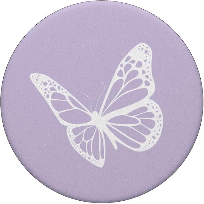 White Light Pastel Purple Butterfly PopSockets Adhesive PopGrip