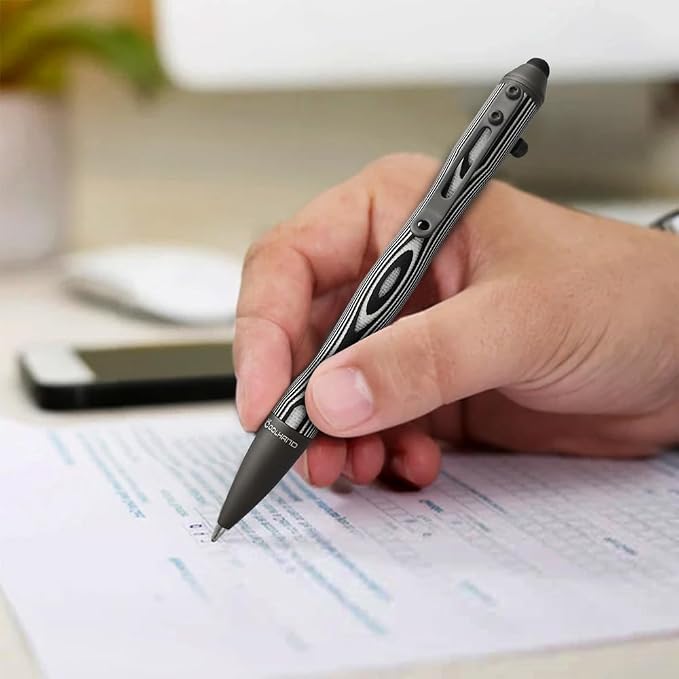 5.7'' G10 EDC Bolt Action Pen Touch Screen Stylus Model 5375-N | Refillable ballpoint ink G10 body with pocket clip ergonomic grip comes with a free refill