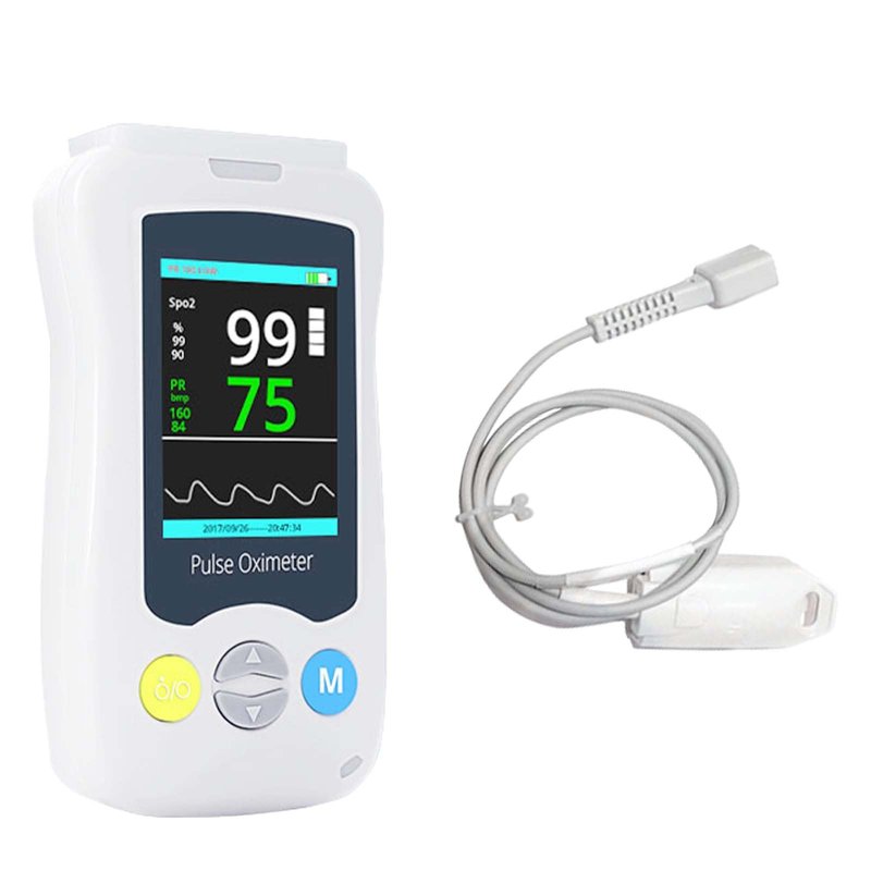 Continuous Pulse Oximeter Fingertip, Medical Grade Accuracy Fast Reading SpO2 Pulse Rate Blood Oxygen Saturation Monitor Handheld 500 Data Storage Overnight Pulse Oximeters with Adjustable Alarm