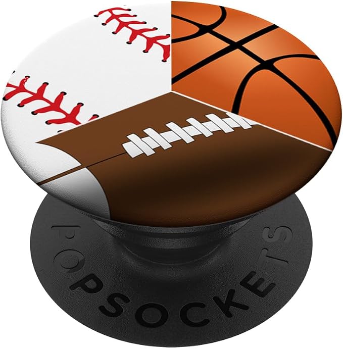 Split Football Baseball Basketball Sports Themed PopSockets PopGrip: Swappable Grip for Phones &amp Tablets