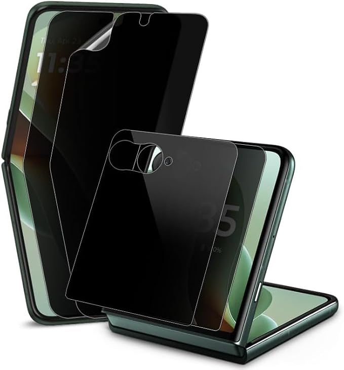 4 PACK for Motorola Razr 60 Ultra Privacy Screen Protector [25° Anti Spy] 2 Inside + 2 Front TPU Films Self-Healing Easy Install with Alignment Jig Case Friendly 3H Hardness