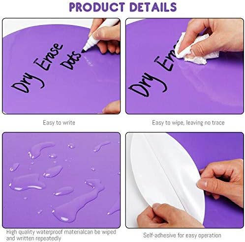 Dry Erase Dots Circles Colorful Circles Whiteboard Marker Removable Vinyl Dot Stickers for School Classroom Teachers Students Table & Desk, 8 Colors 11.02 Inches (16 Pack)