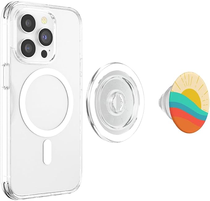 Minimal Sunrise Boho Retro Nature Bohemian Aesthetic Art PopSockets Adhesive PopGrip