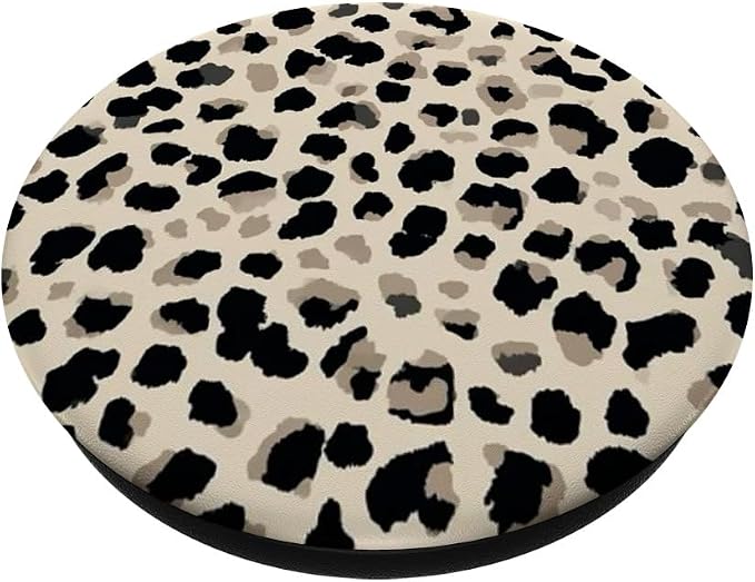 Beige Black Leopard Print Pattern PopSockets Adhesive PopGrip