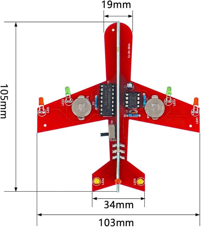 Gikfun Learning DIY Airplane Kit for Beginners, 3 Color LED Flashing Lights Soldering Project Kit for High School Student Practice EK8486