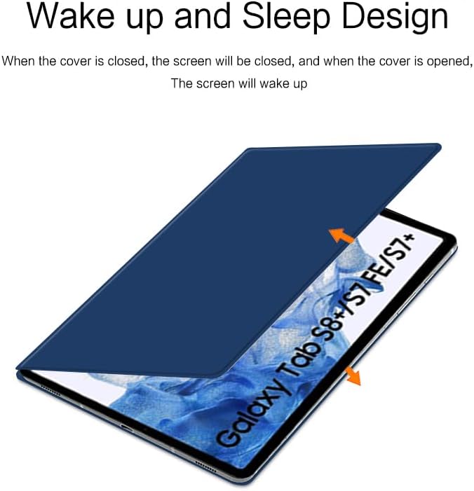 Magnetic Case for Galaxy Tab S8 Plus 12.4 inch 2022/Galaxy Tab S7 FE 2021/Galaxy Tab S7 Plus 2020 with Pen Holder Lightweight and Slim Magnetic Stand Case with Auto Sleep/Wake Black