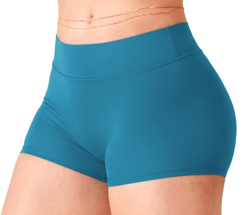 YEOREO Women's Low Rise Biker Shorts 2.5" No Front Seam Zahida Workout Volleyball Gym Yoga Booty Shorts Marine Blue S