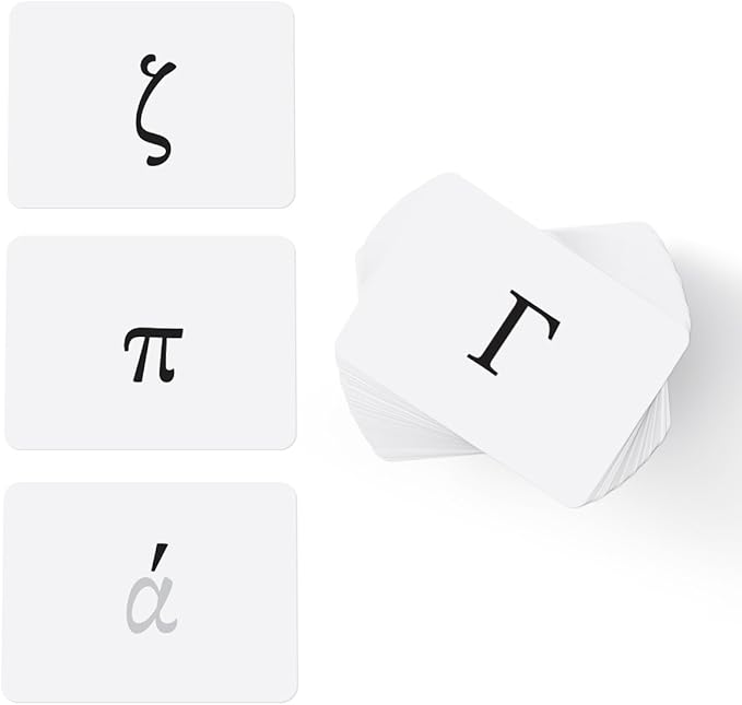 CARDDIA | Biblical Greek Alphabet Educational Flashcards | Includes Uppercase, Lowercase, Diacritic Marks and Punctuation