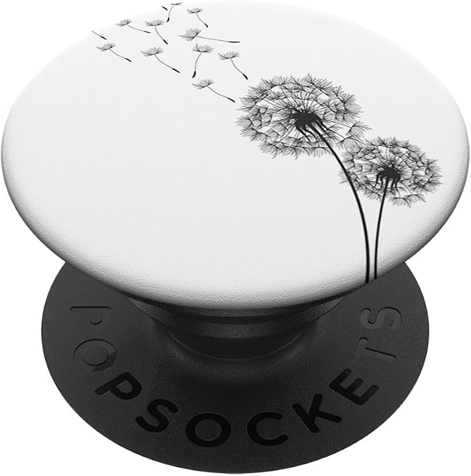 Black and White Dandelion Pop Mount Socket Cellphone Holder PopSockets PopGrip: Swappable Grip for Phones &amp Tablets PopSockets Adhesive PopGrip