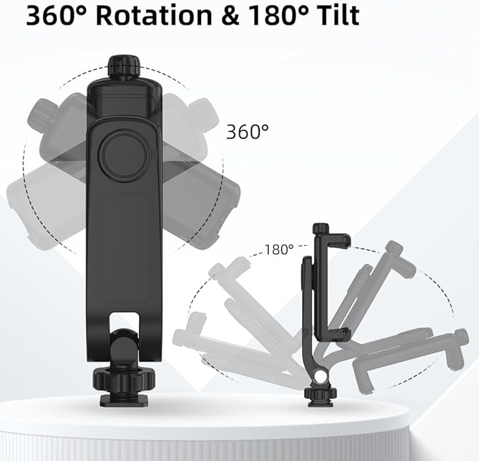 Flexible Phone Tripod Mount Adapter, Universal Smartphone Mount Adapter, Camera Cold/Hot Shoe Phone Tripod Holder for iPhone 17/16/15/14, Samsung Pixel Canon Nikon DSLR and More Cameras