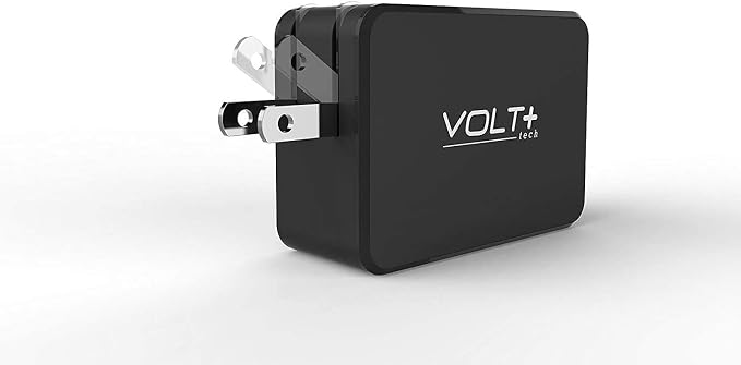 Professional 33W QC 3.0 Compatible with Amazon Fire HD 10 2023/Fire HD 10 Plus 2021/ Fire HD 10 2021 Quick Adaptive Fast Charge 3.0 with Folding Blade Plus Both MicroUSB/Type-C Cables [Black/UL Certif