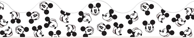 Eureka Disney Retro Mickey Mouse Decorative Classroom and Bulletin Board Trim for Teachers, 2.25" Wide, 12 Strips for 37 Total Feet