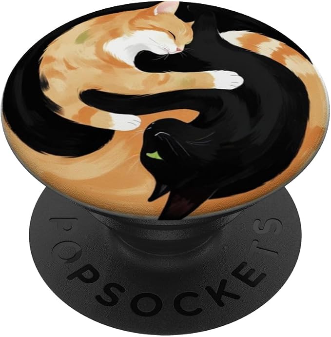Black and Orange Cats PopSockets PopGrip for MagSafe
