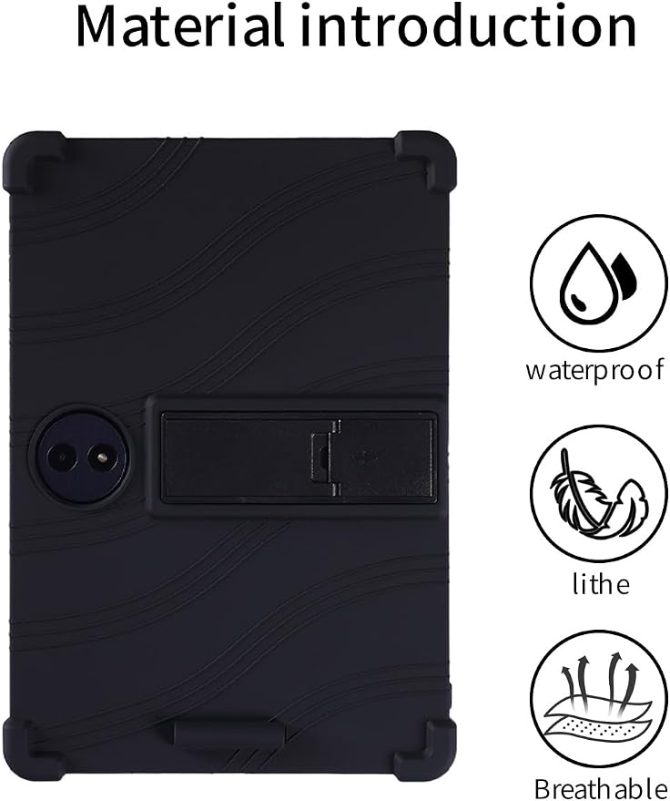 for TCL TAB A1 Plus 12.2 Inch Tablet CaseBOVUGAC Adjustable Stand Shockproof Easy Installation Slim and Lightweight Premium Silicone Protective Shell for TCL TABA1 Plus 12 Case Cover.(Black)