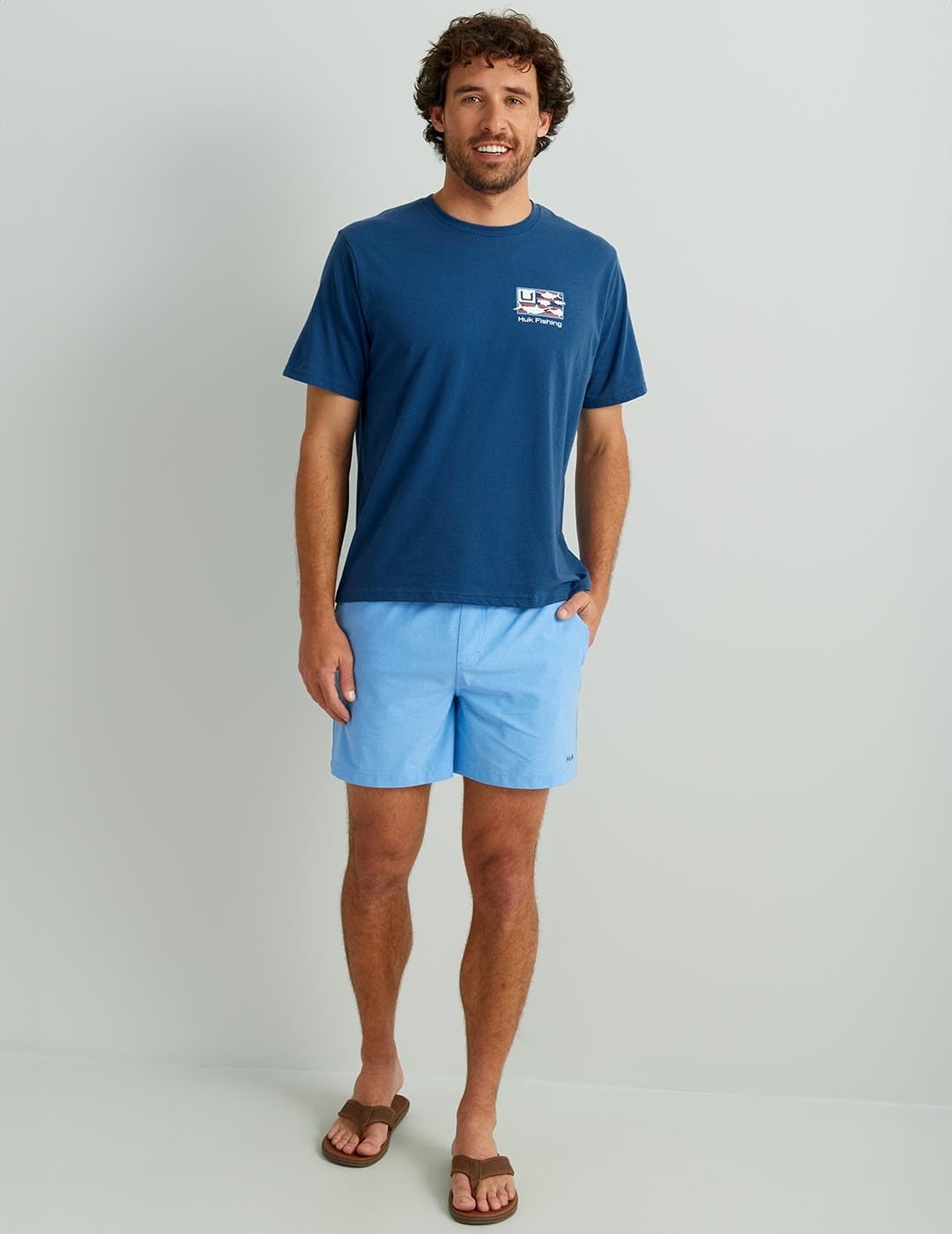 HUK Mens Fishing Graphic Tee, Performance Short Sleeve, Quick-Dry, Trophy Flag - Set Sail, Medium
