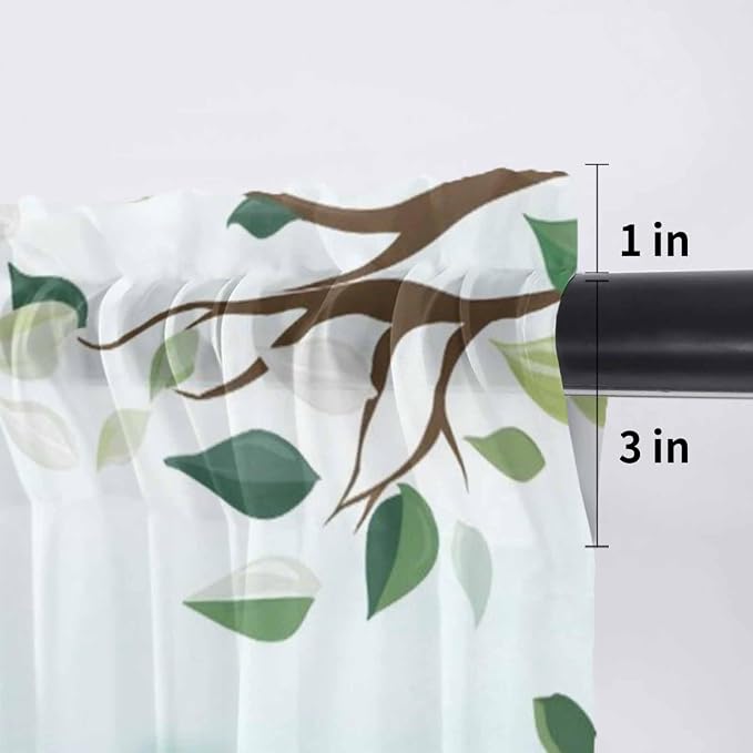 Easter Sheer Valances for Windows 54"x18", Light Filtering Kitchen Curtains
