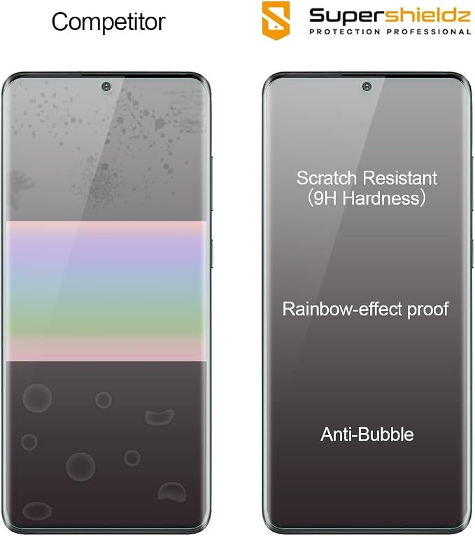 Supershieldz (2 Pack) Designed for Samsung Galaxy (S20 Plus 5G) Tempered Glass Screen Protector 3D Curved Glass Anti Scratch Bubble Free (Black)