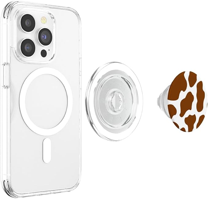 Brown Cow Print Spotted Cute Animal Pattern PopSockets Adhesive PopGrip