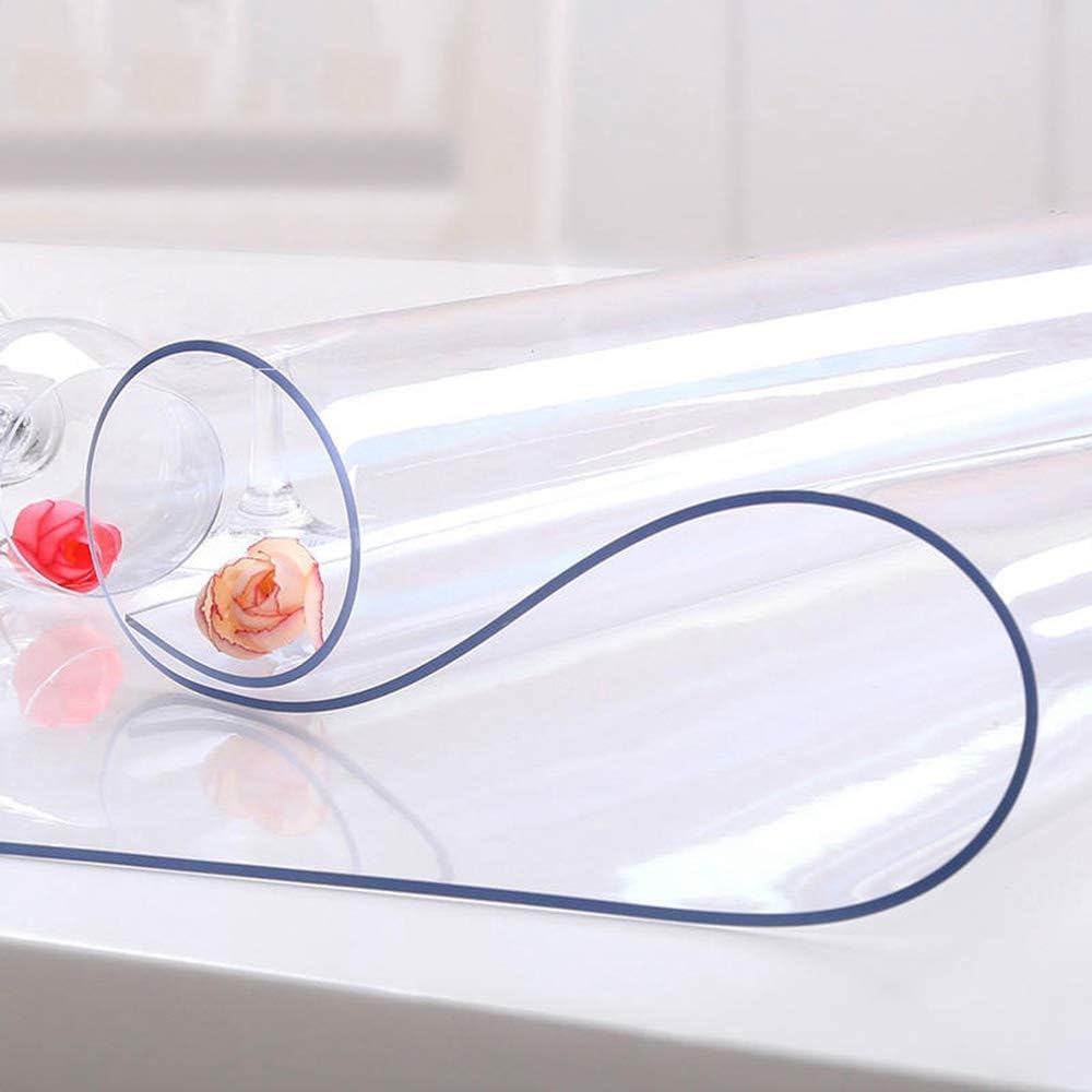 NECAUX Clear PVC Table Cover Protector 17 x 36 Inch 1.5mm Thick
