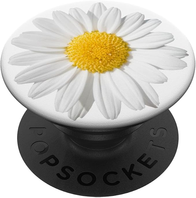 Cute White Daisy Flower Yellow So Pretty On White Background PopSockets PopGrip: Swappable Grip for Phones &amp Tablets