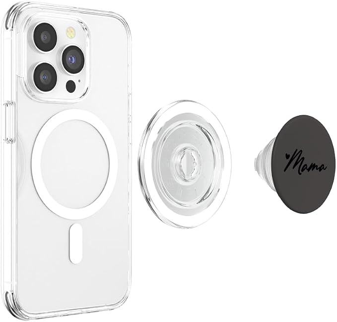 Black Gray Heart Mama PopSockets Adhesive PopGrip