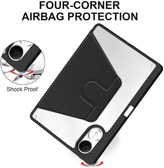 for Redmi Pad 2 2025 11 Inch PC 360°Swivel case with Pen Slot LightweightScratch Resistant Black for Redmi Pad 2 2025 11 Inch 2025