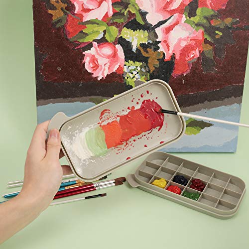 MyLifeUNIT Paint Brush Cleaner, Paint Brush Holder and Organizers with Palette for Acrylic, Watercolor, and Water-Based Paints (Grey) - color: Grey