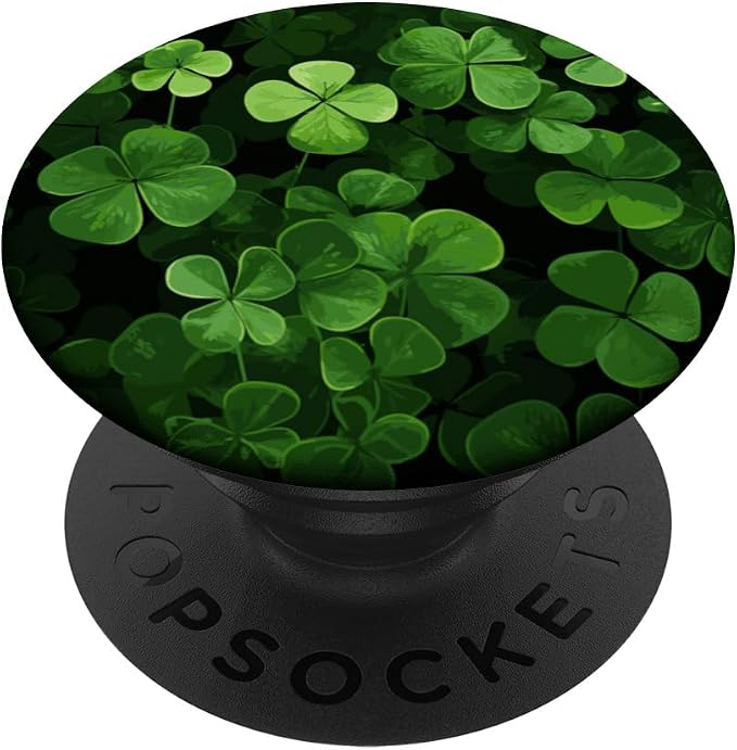 Irish Shamrock Pattern of a Four-Leaf Clover Shamrock PopSockets Adhesive PopGrip