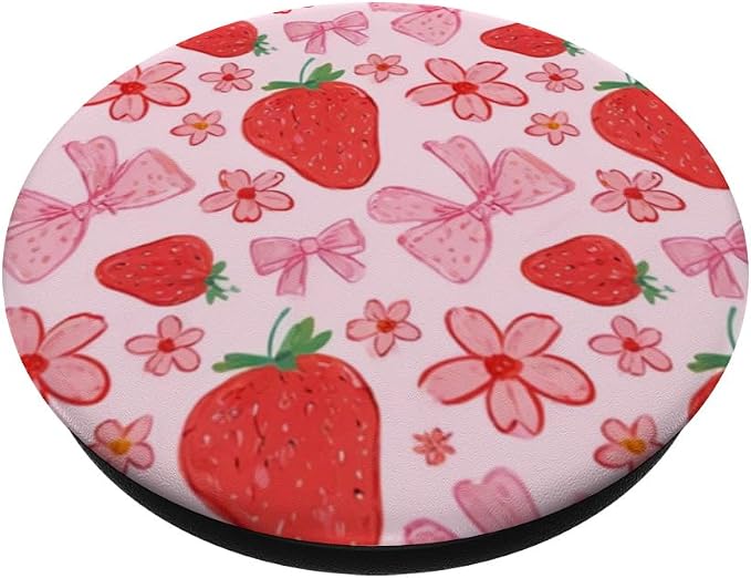 Cute Strawberry Pattern PopSockets PopWallet for MagSafe