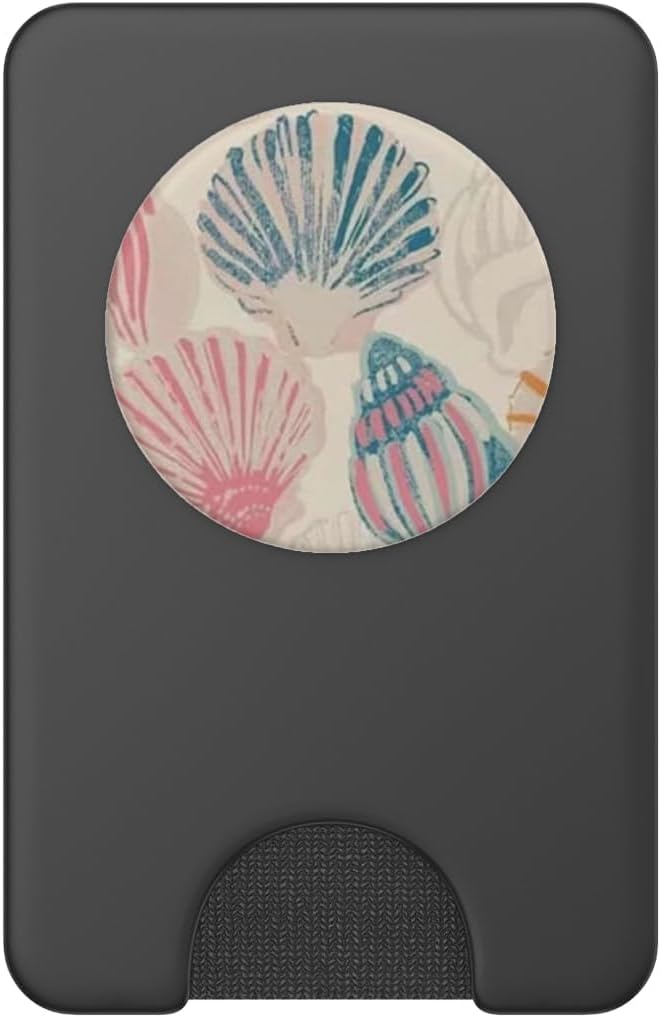 Pink Sea Shell Art PopSockets PopWallet for MagSafe