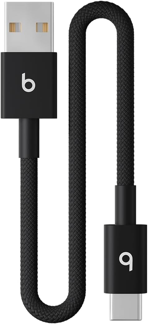 Beats 240W USB-C to USB-C Braided Cable Fast Charging Durable/Tangle Free Compatible with Apple and Android Devices (3 m/10 ft) – Bolt Black