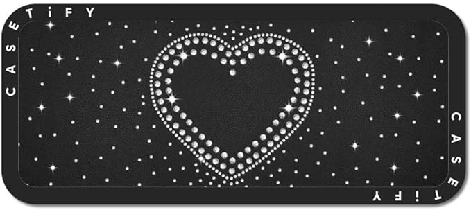 CASETiFY Snappy Laptop Phone Mount [Compatible with Magsafe] - Rhinestone Romance - Black/Beige