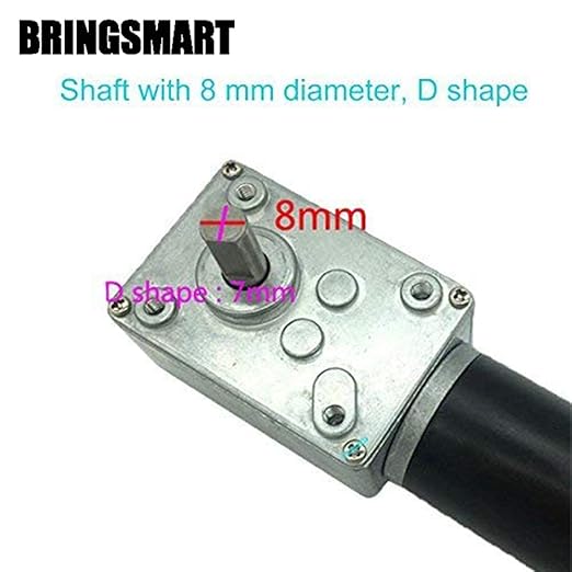 BRINGSMART A58SW31ZY 24V 27rpm DC Worm Gear Motor 60kg.cm Self-Locking Reversed Mini Turbine Geared Motor for DIY Robot Rotating Table Door Lock Curtain Machine (24V 27rpm)