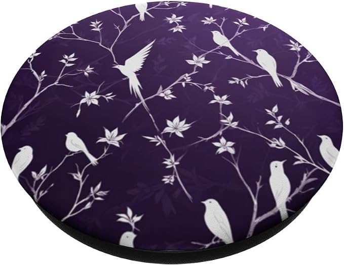 White Birds Purple PopSockets Adhesive PopGrip