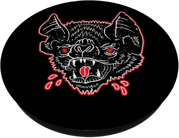 Creepy Spooky Halloween Vampire Bat Blood Black PopSockets Standard PopGrip