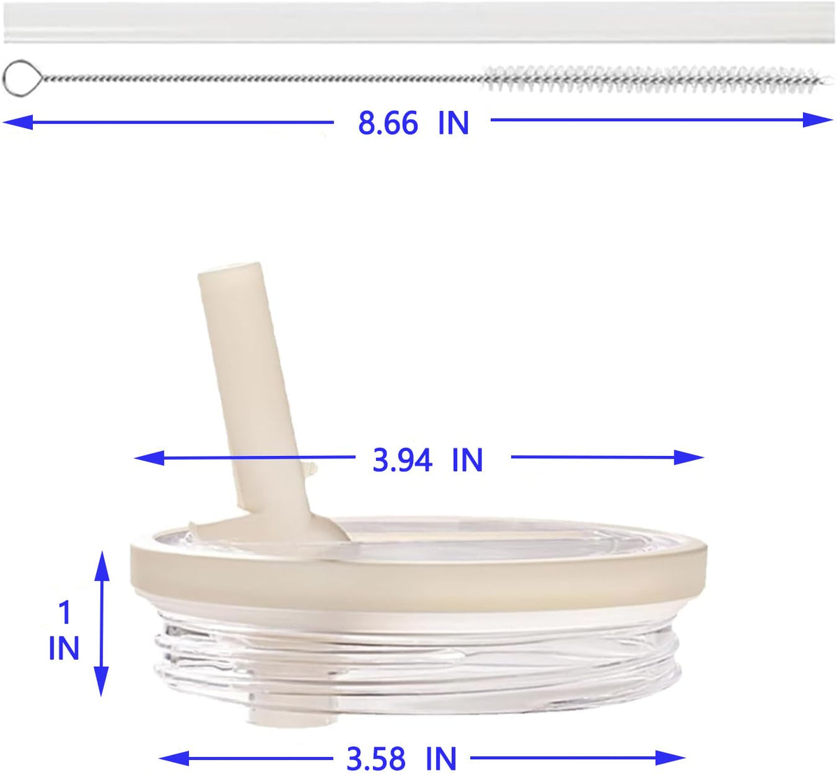 Aooiiysd 2 Pack 40oz Stanley Replacement Llid, with Leak Proof and Flip Straw Lid, Stanley Cup Accessories, for Stanley Quencher H2.0 40 oz Tumbler (Only), BPA Free (White and Rose Red Set)
