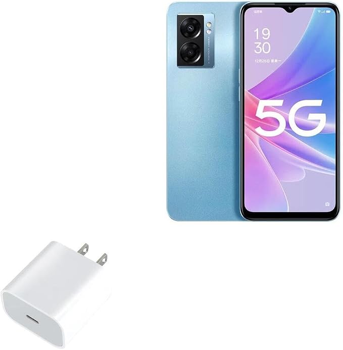 BoxWave Charger Compatible with Oppo A56s - PD GAN miniCube (30W) 30W Tiny PD GAN Type-C Wall Charger - Winter White
