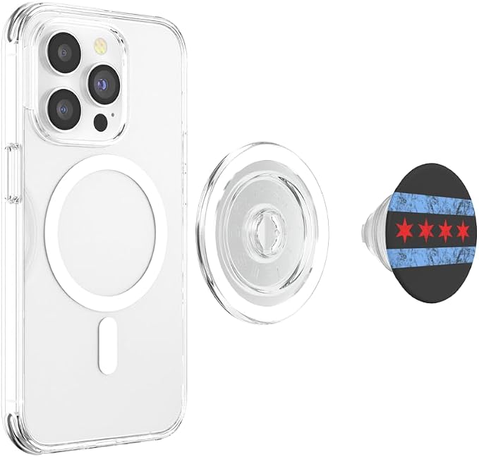 USA Illinois Weathered City Of Chicago Flag PopSockets Adhesive PopGrip