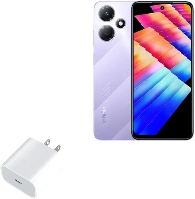 BoxWave Charger Compatible with Infinix Hot 30 Play NFC - PD GAN miniCube (30W) 30W Tiny PD GAN Type-C Wall Charger - Winter White