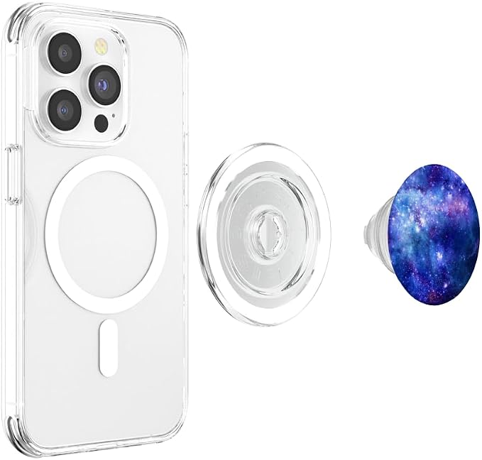 Space Pop Socket Galaxy Nebula Blue White Purple PopSockets Adhesive PopGrip