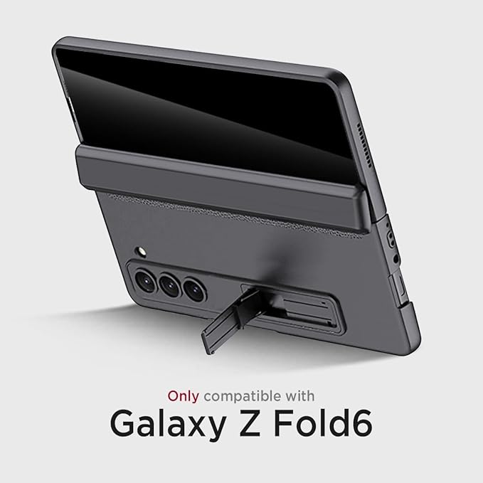 Miimall for Galaxy Z Fold 6 Case with Privacy Screen Protector, Built-in Adjustable Kickstand & Magnetic Hinge & Upgraded Camera Protection All-Inclusive Protective Cases for Galaxy Z Fold 6 5G Grey