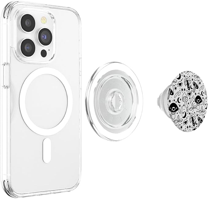 Retro Tropical Mushroom Flower Animal Pattern Design PopSockets Adhesive PopGrip